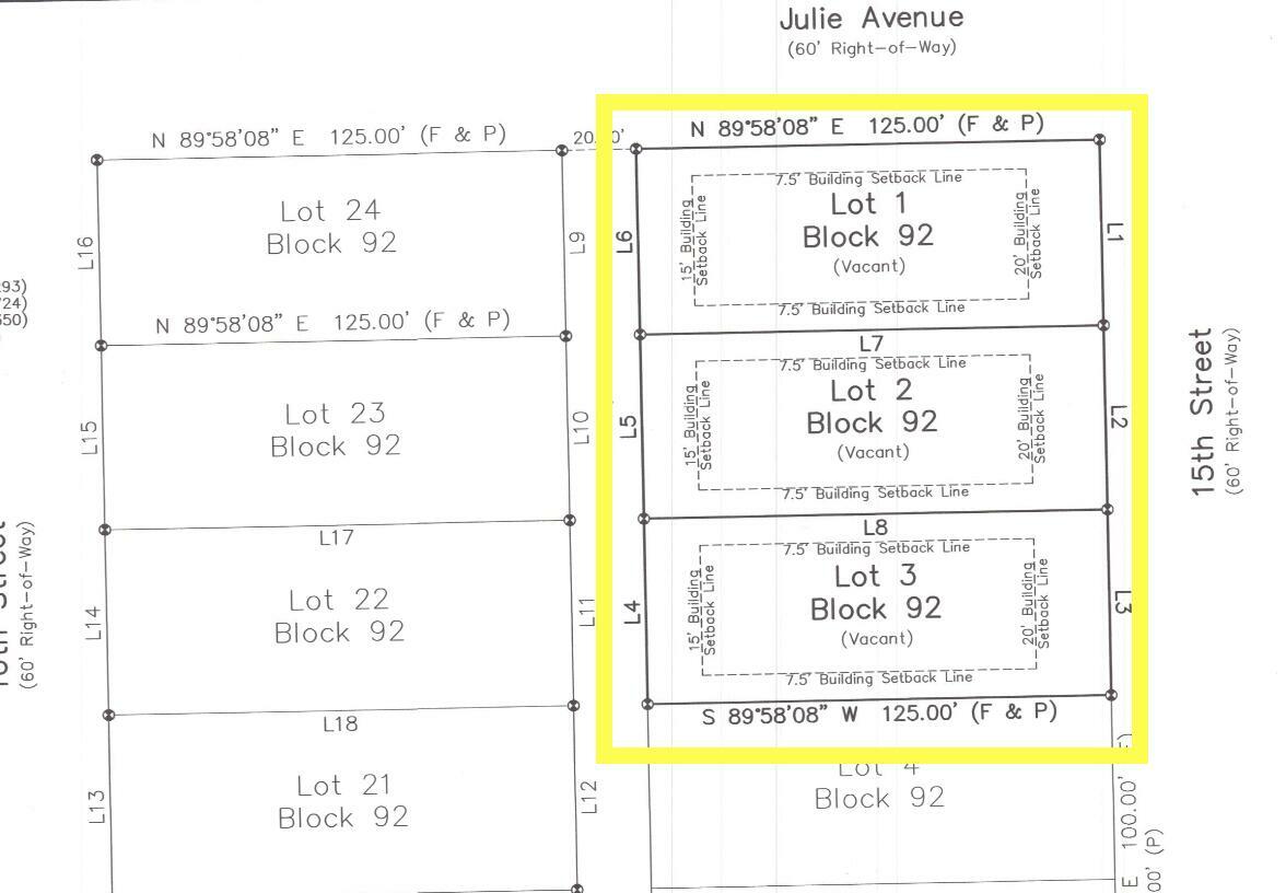 Property Photo: Lot 1,2, 3 N 15th Street FL 32459