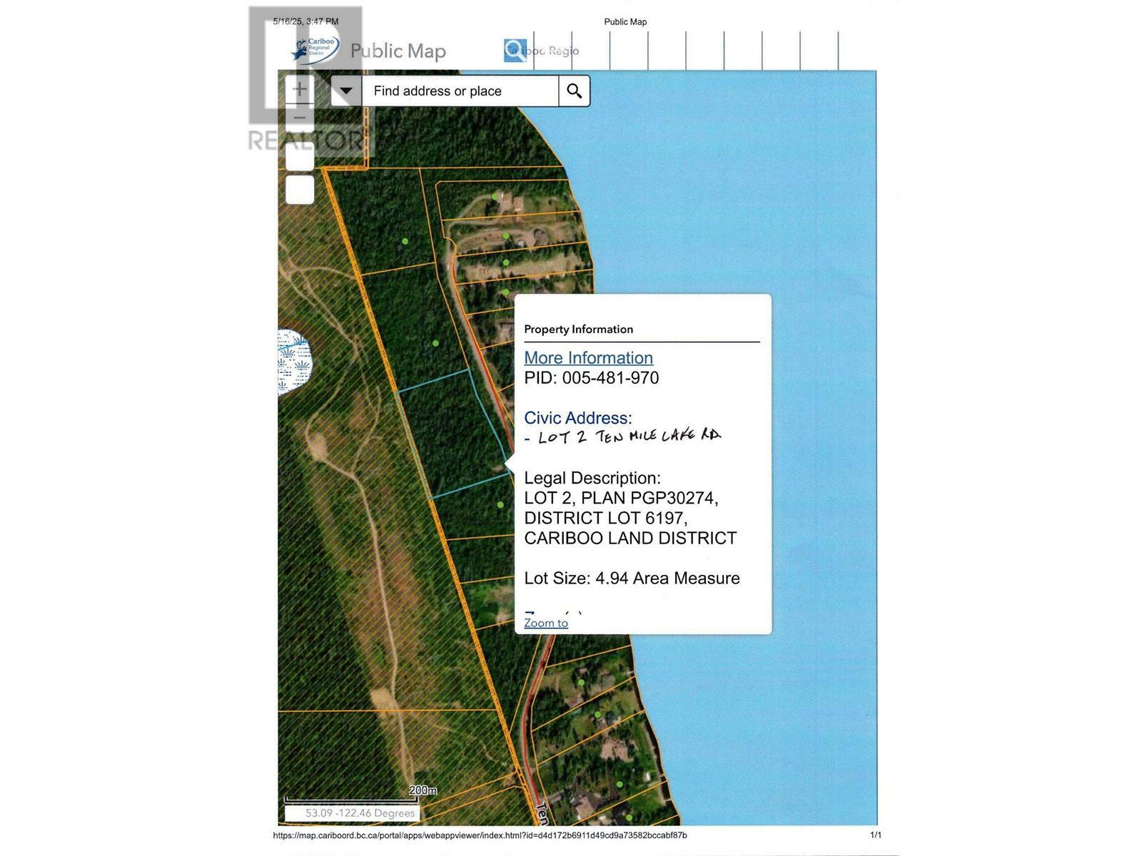Property Photo:  Lot 2 Ten Mile Lake Road  BC V2J 6Y2 