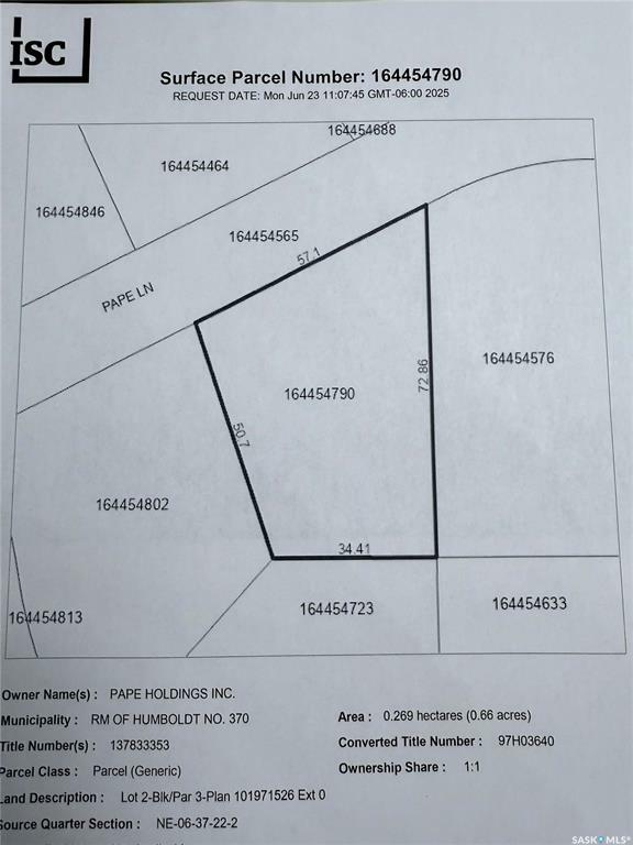 Property Photo:  Lot 2 Blk 3 Pape Lane  SK S0K 2A0 