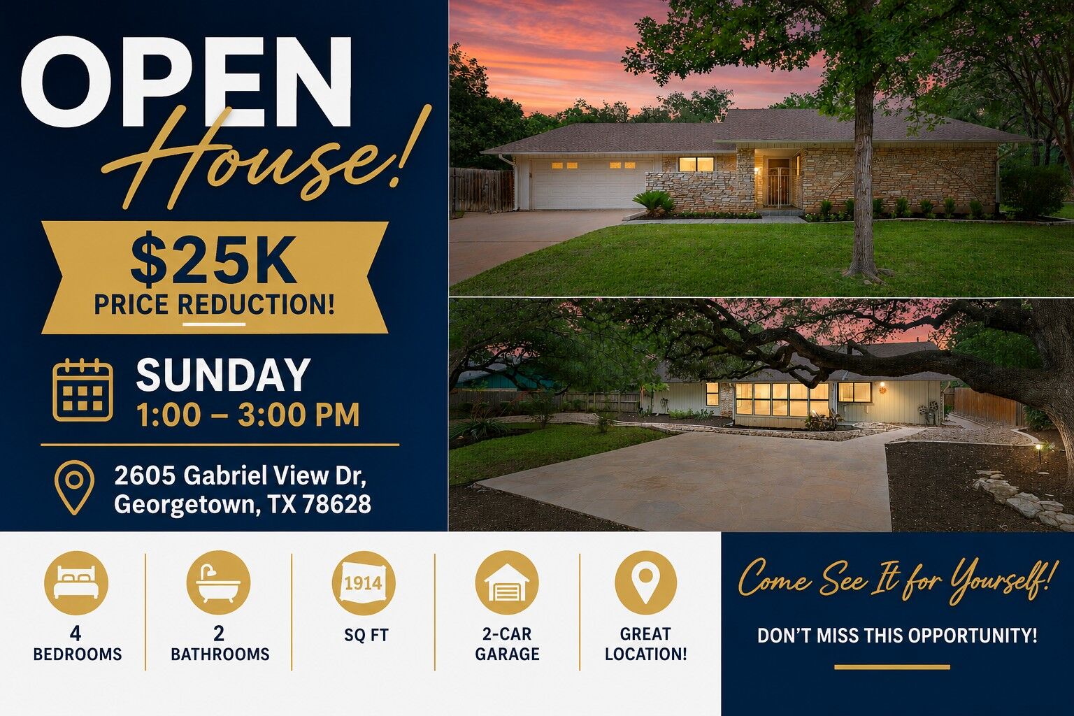 Property Photo:  2605 Gabriel View Drive  TX 78628 