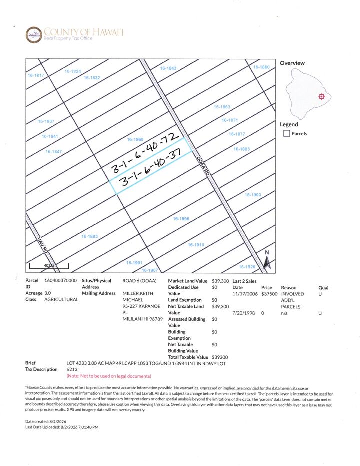 Property Photo: Road 6 (Ooaa) HI 96760