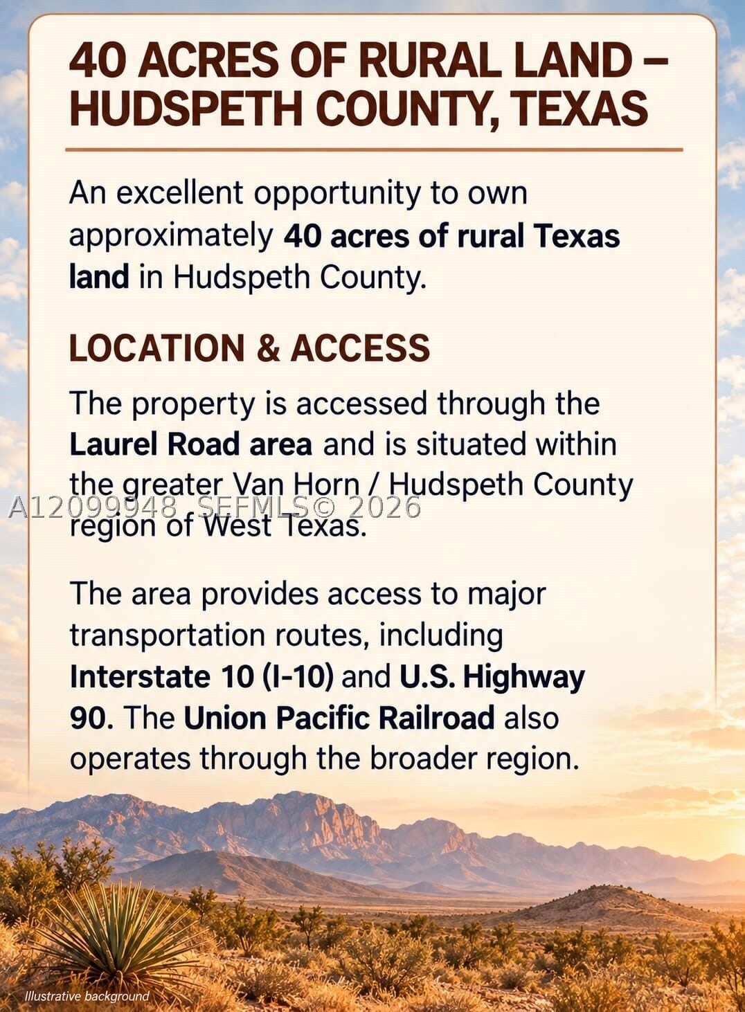 Property Photo: Van Horn Hudspeth TX 79855