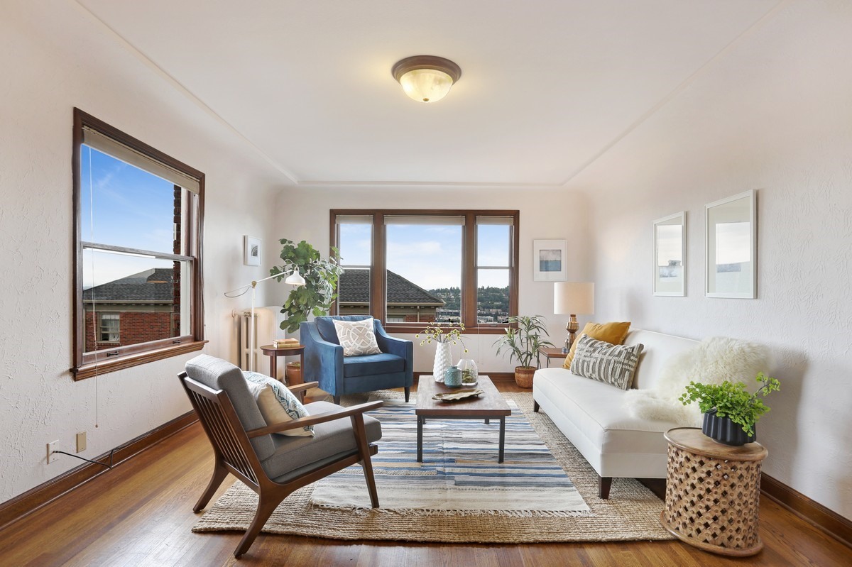 Property Photo: Living room 1902 Bigelow Ave N 402  WA 98109 